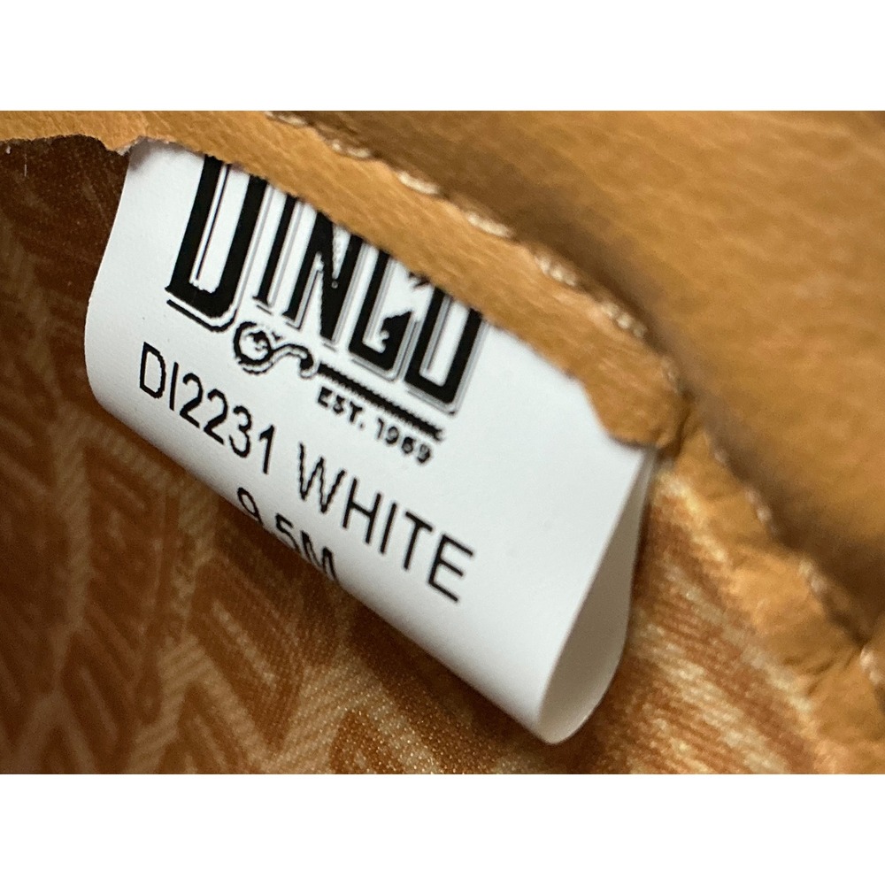 Dingo King of Clubs Western Boots Womens 9.5 White New Embroidered DI2231 - Picture 5 of 7